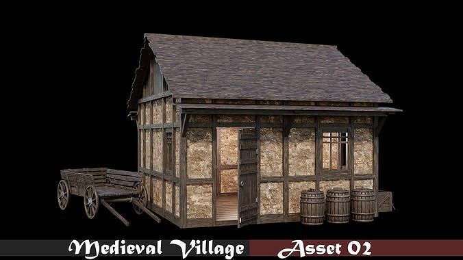 Medieval Village Collection 01 - 4K Textures Game Ready Low-poly 3D model 3