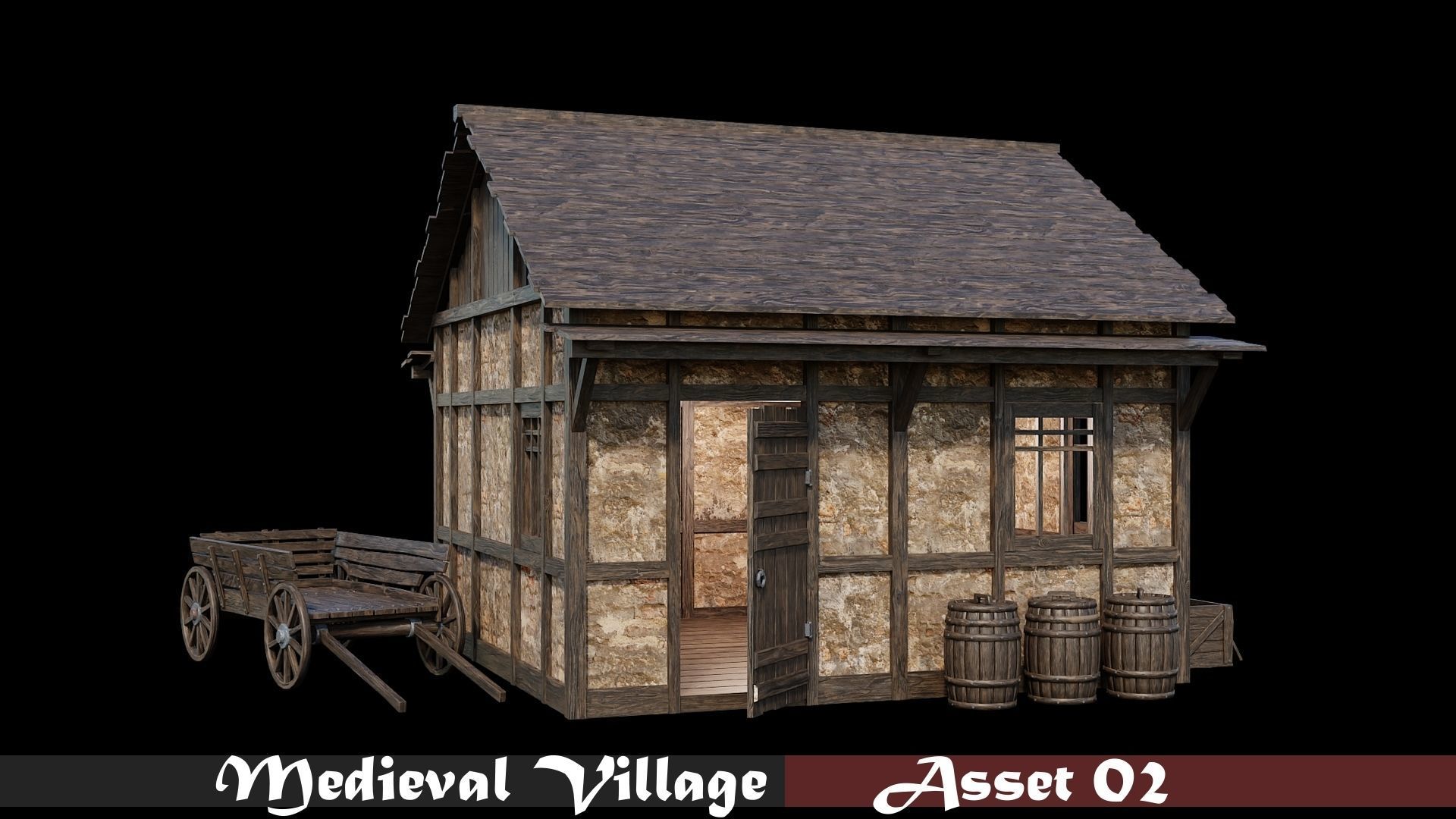Medieval Village Collection 01 - 4K Textures Game Ready Low-poly 3D model_2