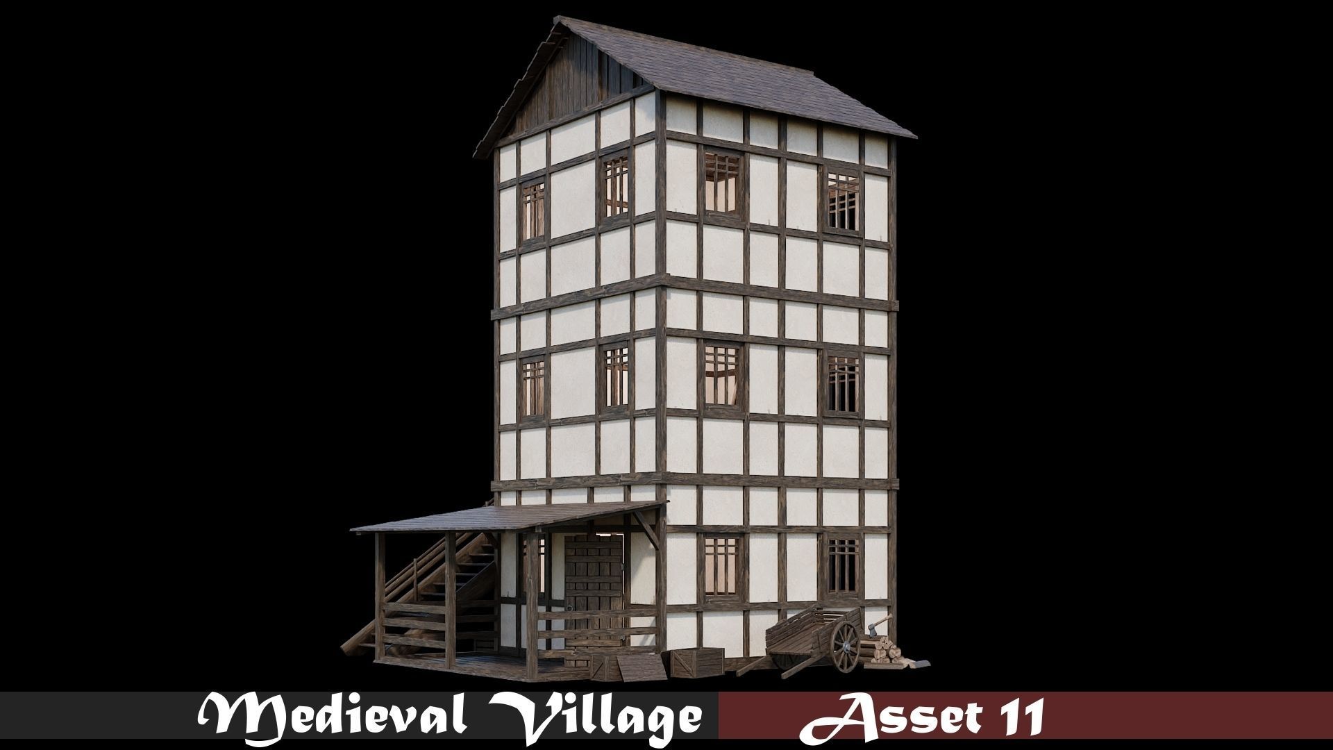 Medieval Village Collection 01 - 4K Textures Game Ready Low-poly 3D model_11