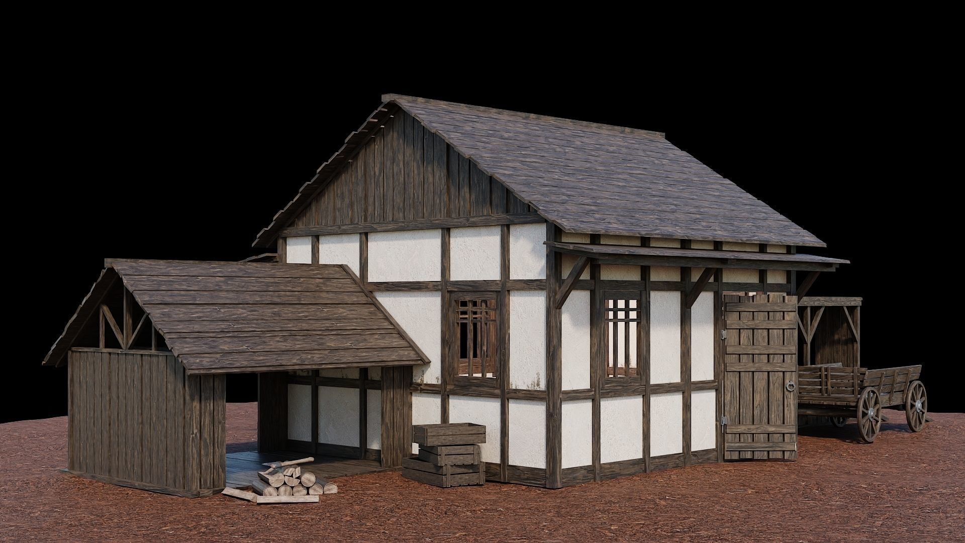 Medieval Village Collection 01 - 4K Textures Game Ready Low-poly 3D model_52