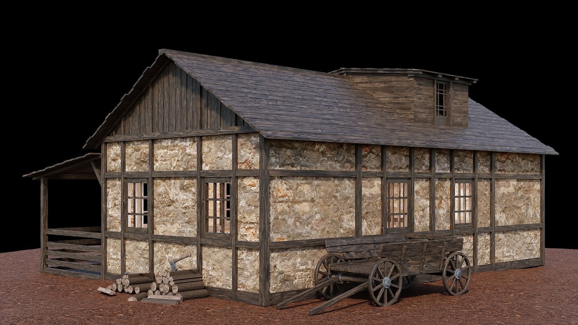 Medieval Village Collection 01 - 4K Textures Game Ready Low-poly 3D model_57