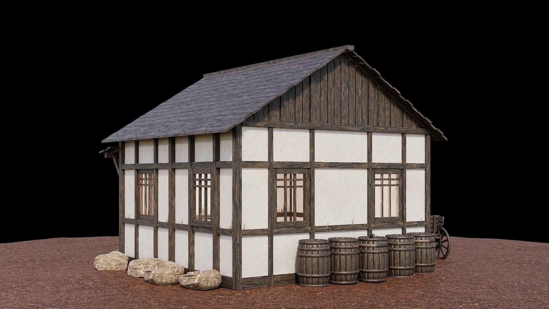 Medieval Village Collection 01 - 4K Textures Game Ready Low-poly 3D model_61