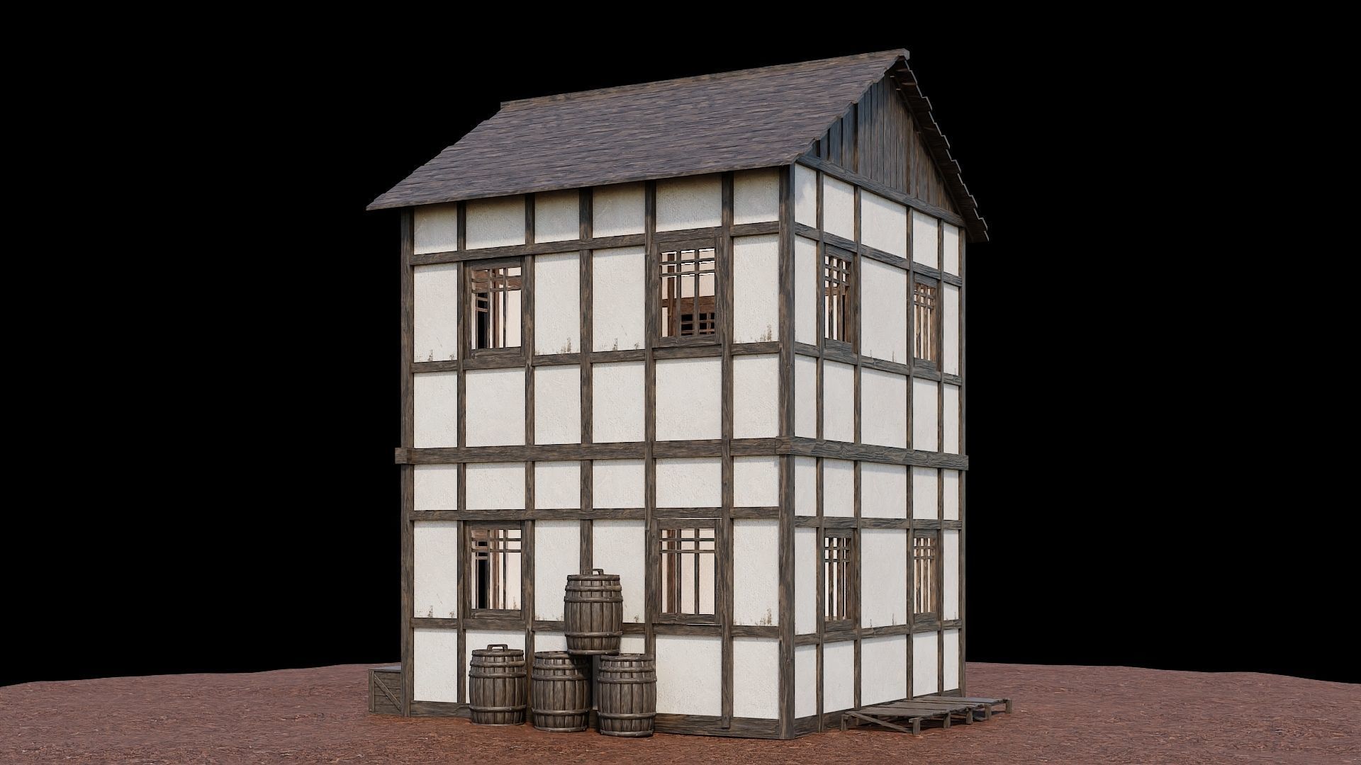 Medieval Village Collection 01 - 4K Textures Game Ready Low-poly 3D model_63