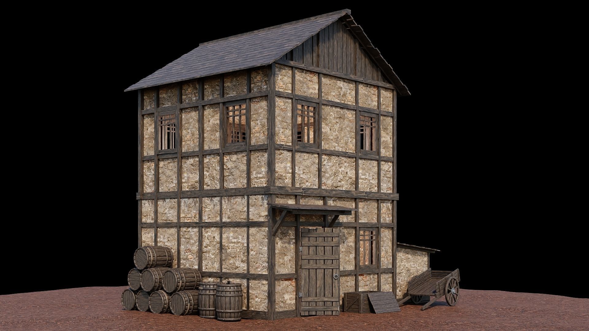 Medieval Village Collection 01 - 4K Textures Game Ready Low-poly 3D model_44