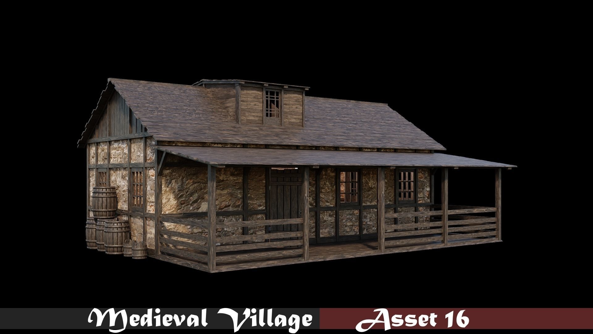 Medieval Village Collection 01 - 4K Textures Game Ready Low-poly 3D model_16