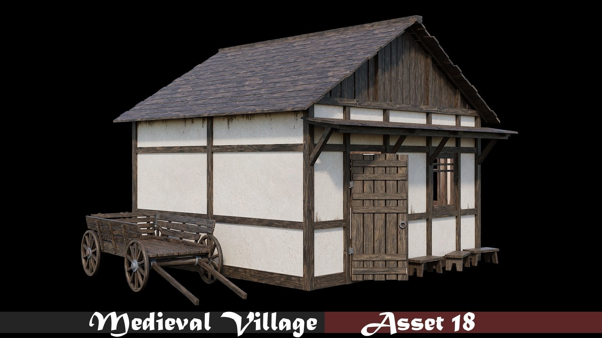 Medieval Village Collection 01 - 4K Textures Game Ready Low-poly 3D model_18
