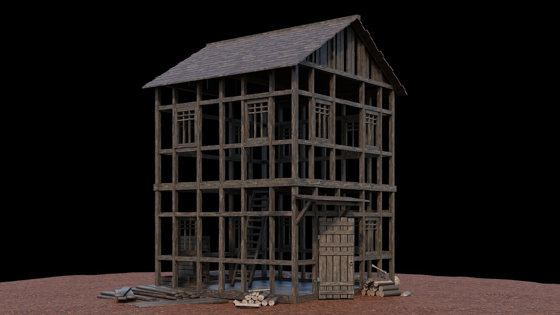 Medieval Village Collection 01 - 4K Textures Game Ready Low-poly 3D model_72