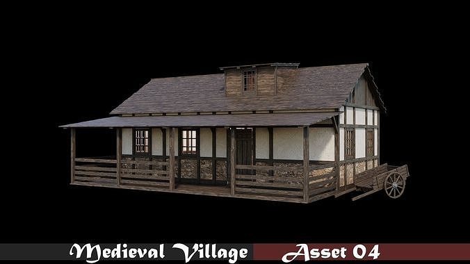 Medieval Village Collection 01 - 4K Textures Game Ready Low-poly 3D model 5