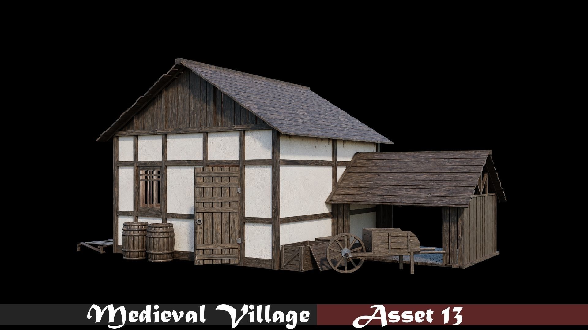 Medieval Village Collection 01 - 4K Textures Game Ready Low-poly 3D model_13