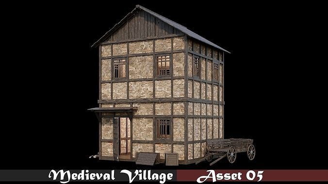 Medieval Village Collection 01 - 4K Textures Game Ready Low-poly 3D model 6