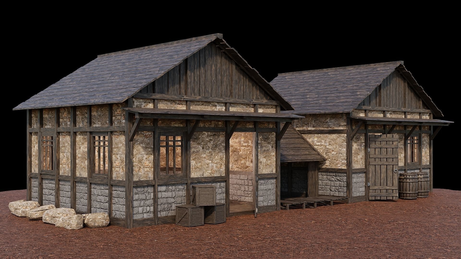 Medieval Village Collection 01 - 4K Textures Game Ready Low-poly 3D model_40