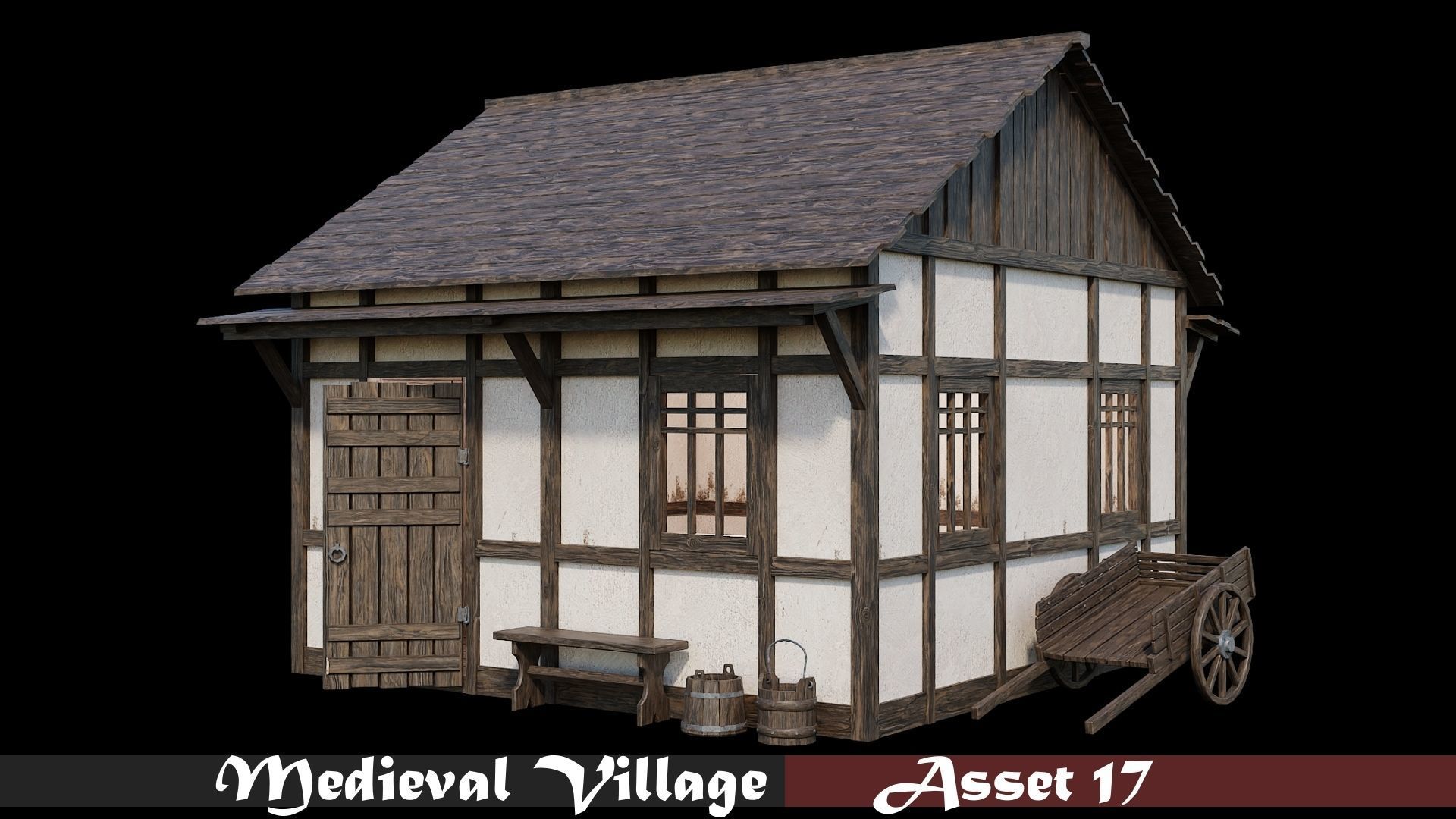 Medieval Village Collection 01 - 4K Textures Game Ready Low-poly 3D model_17