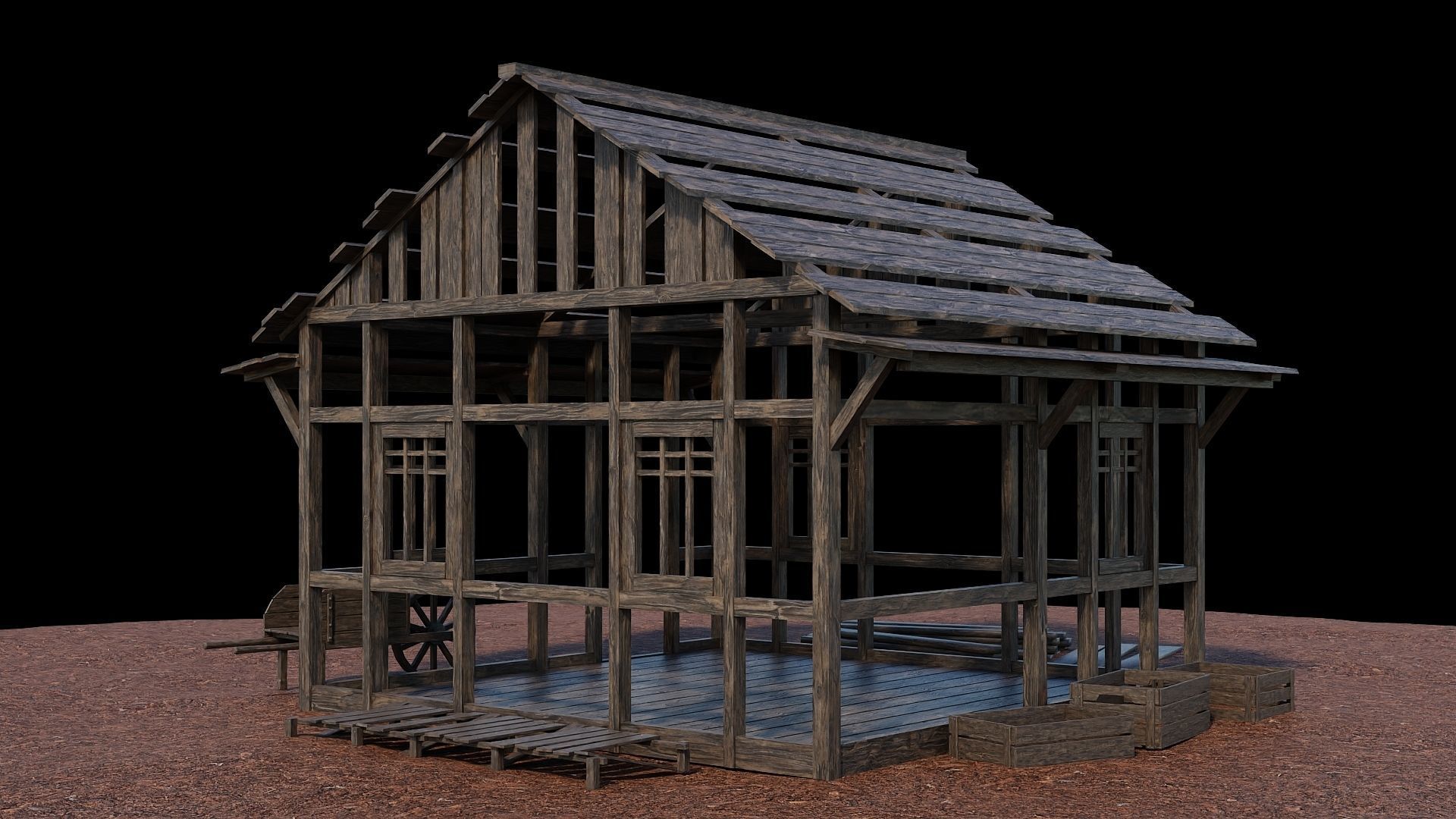 Medieval Village Collection 01 - 4K Textures Game Ready Low-poly 3D model_69