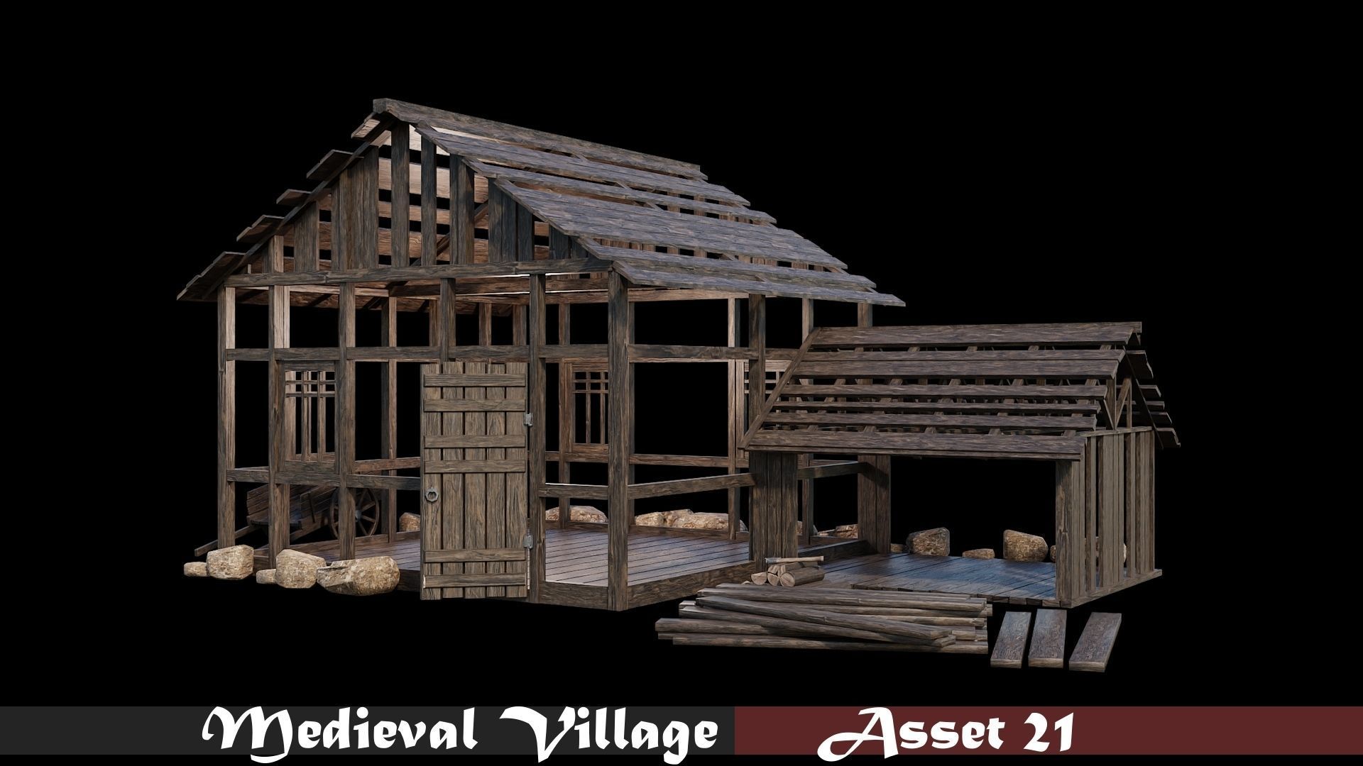 Medieval Village Collection 01 - 4K Textures Game Ready Low-poly 3D model_21