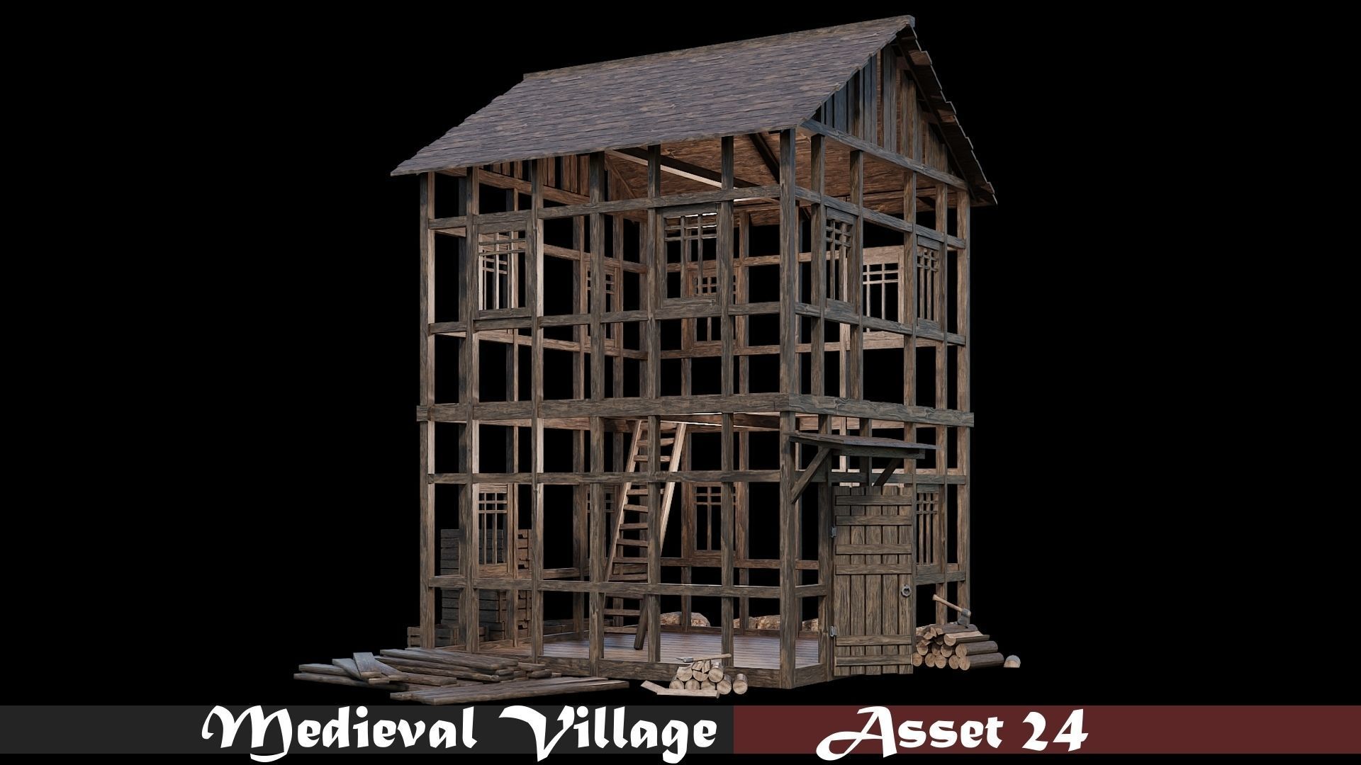 Medieval Village Collection 01 - 4K Textures Game Ready Low-poly 3D model_24