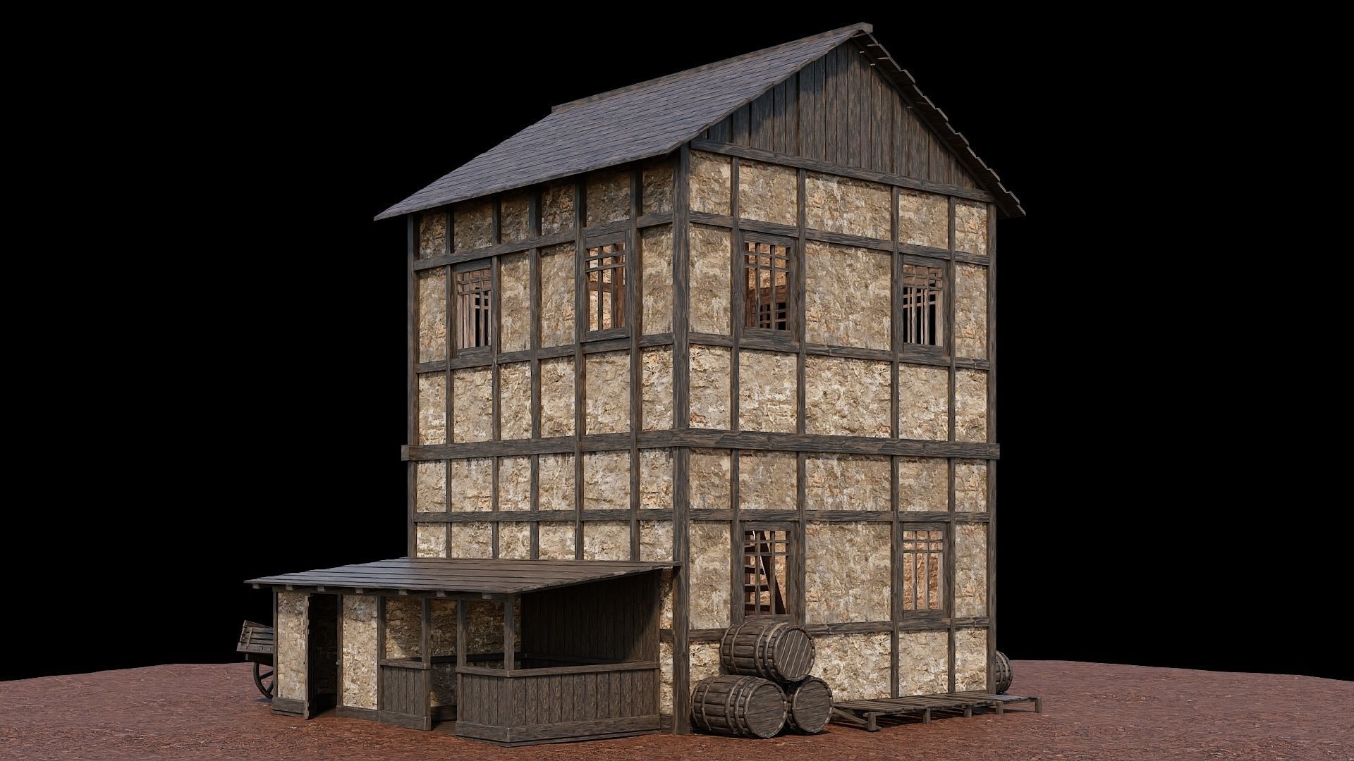 Medieval Village Collection 01 - 4K Textures Game Ready Low-poly 3D model_45