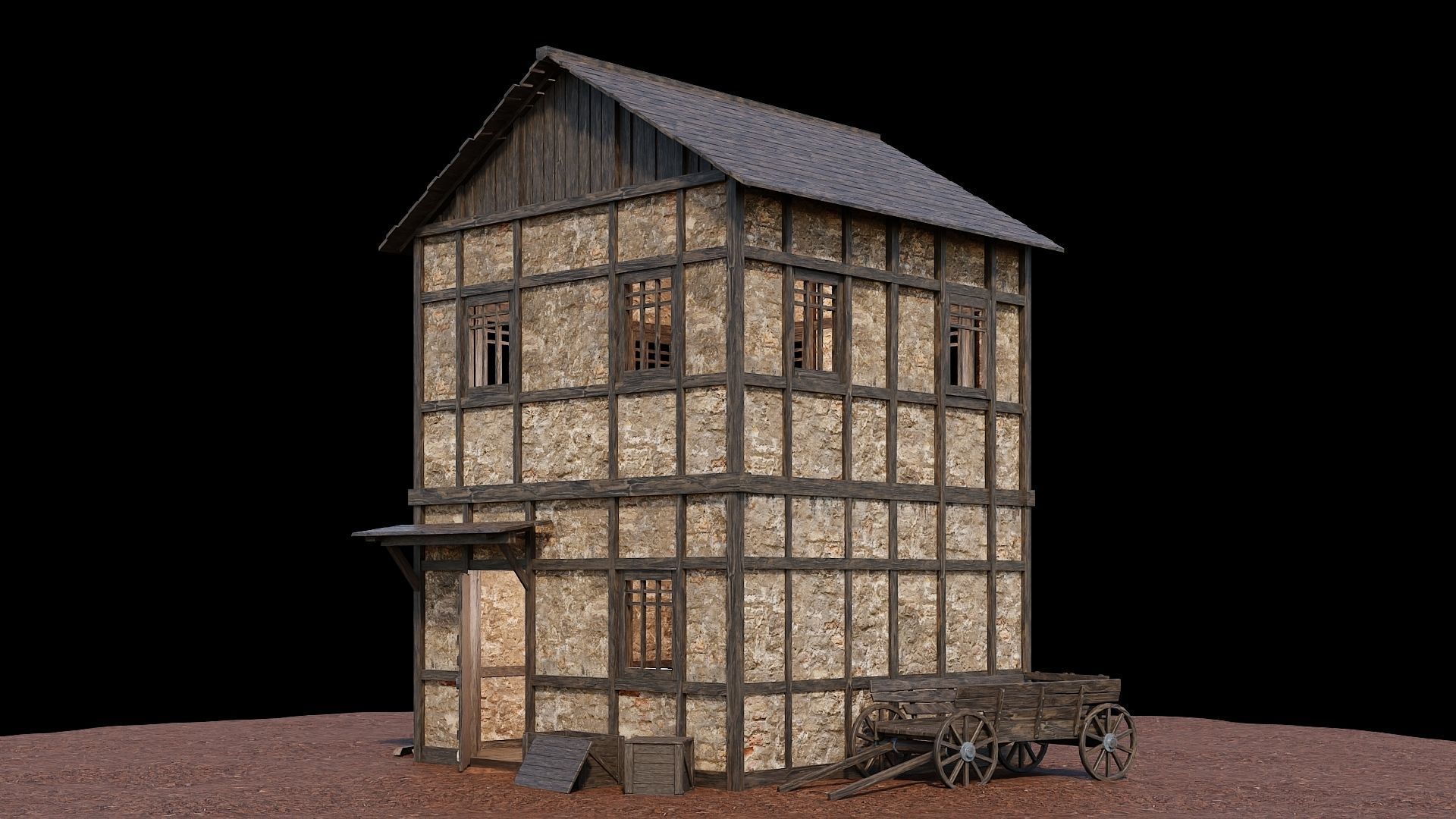 Medieval Village Collection 01 - 4K Textures Game Ready Low-poly 3D model_35