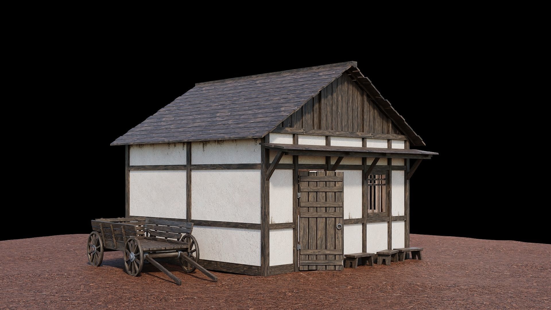 Medieval Village Collection 01 - 4K Textures Game Ready Low-poly 3D model_60