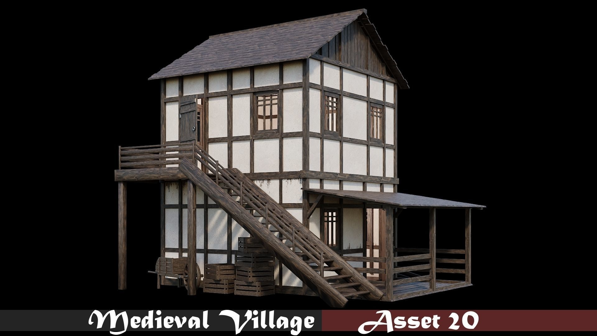 Medieval Village Collection 01 - 4K Textures Game Ready Low-poly 3D model_20