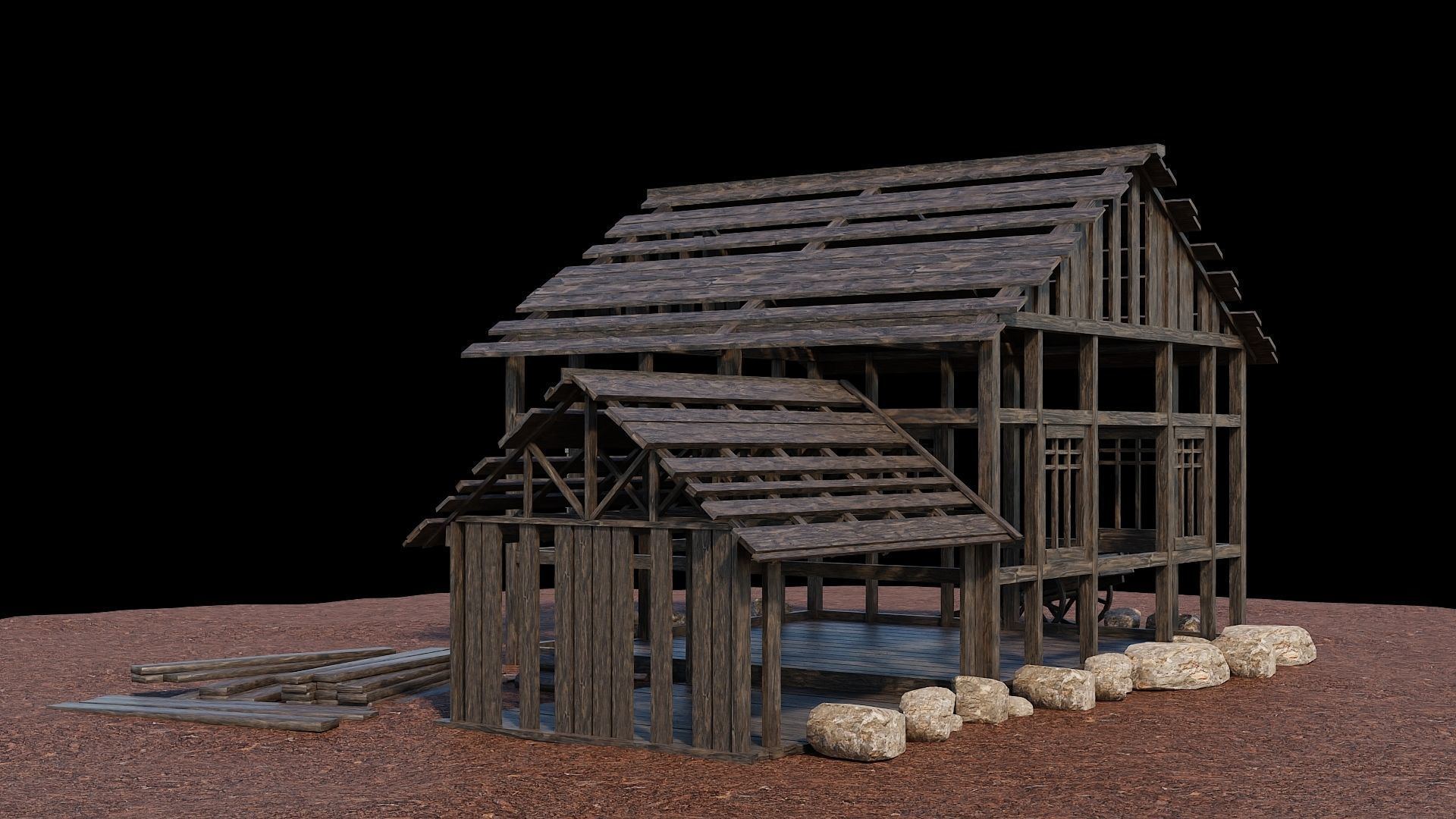 Medieval Village Collection 01 - 4K Textures Game Ready Low-poly 3D model_67