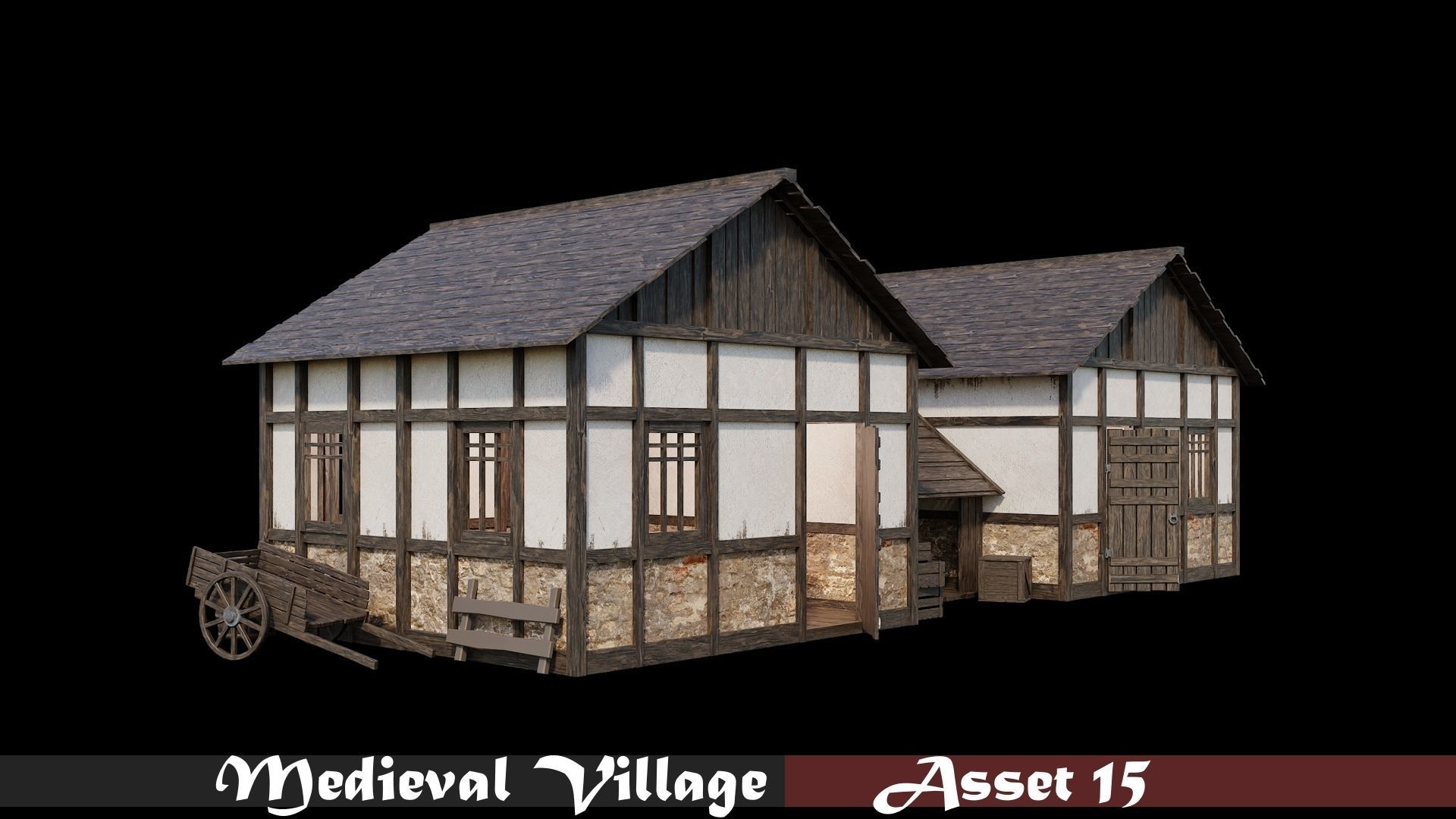 Medieval Village Collection 01 - 4K Textures Game Ready Low-poly 3D model_15