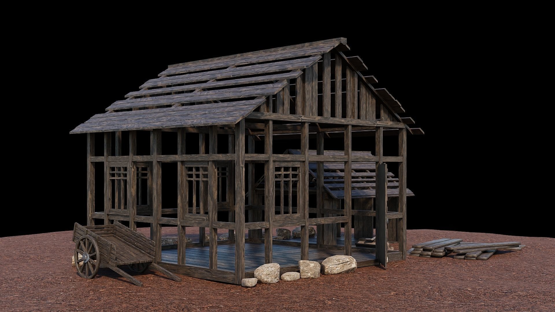 Medieval Village Collection 01 - 4K Textures Game Ready Low-poly 3D model_66