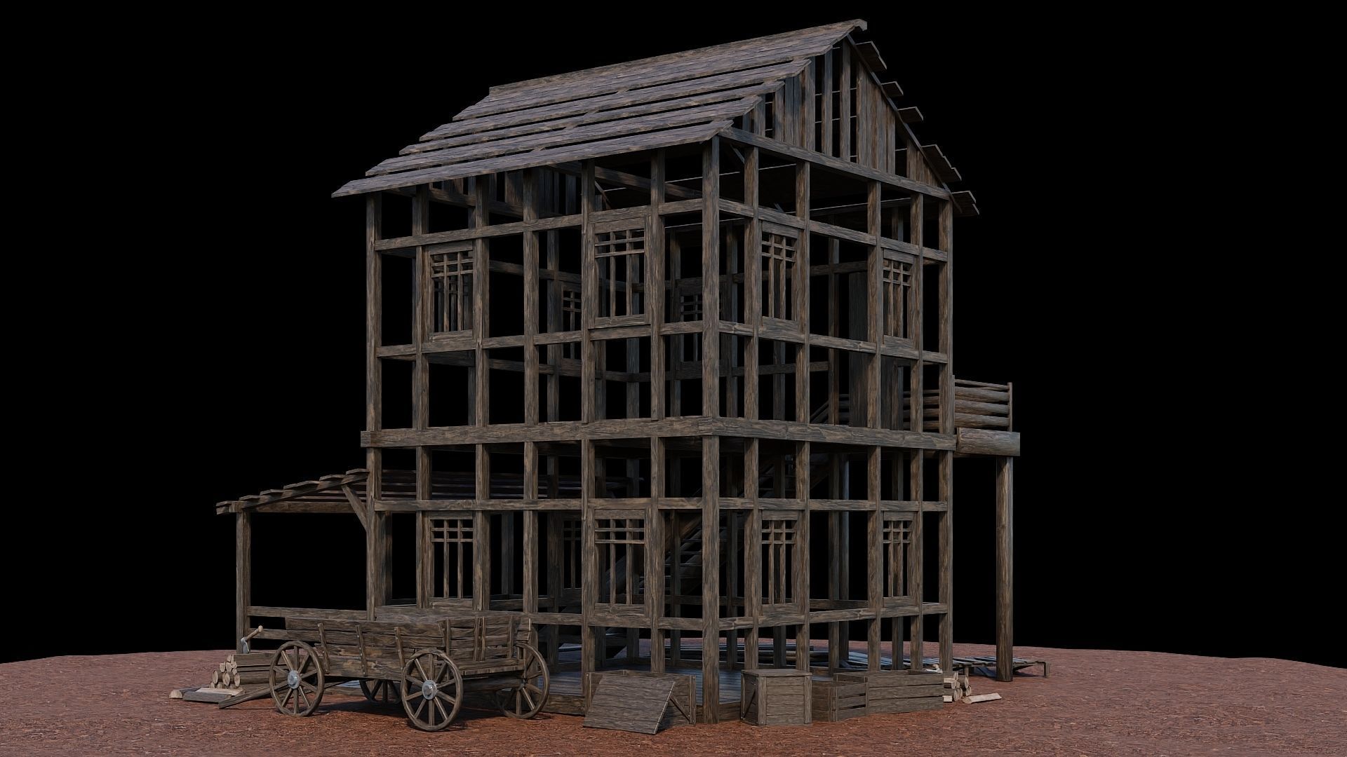 Medieval Village Collection 01 - 4K Textures Game Ready Low-poly 3D model_75