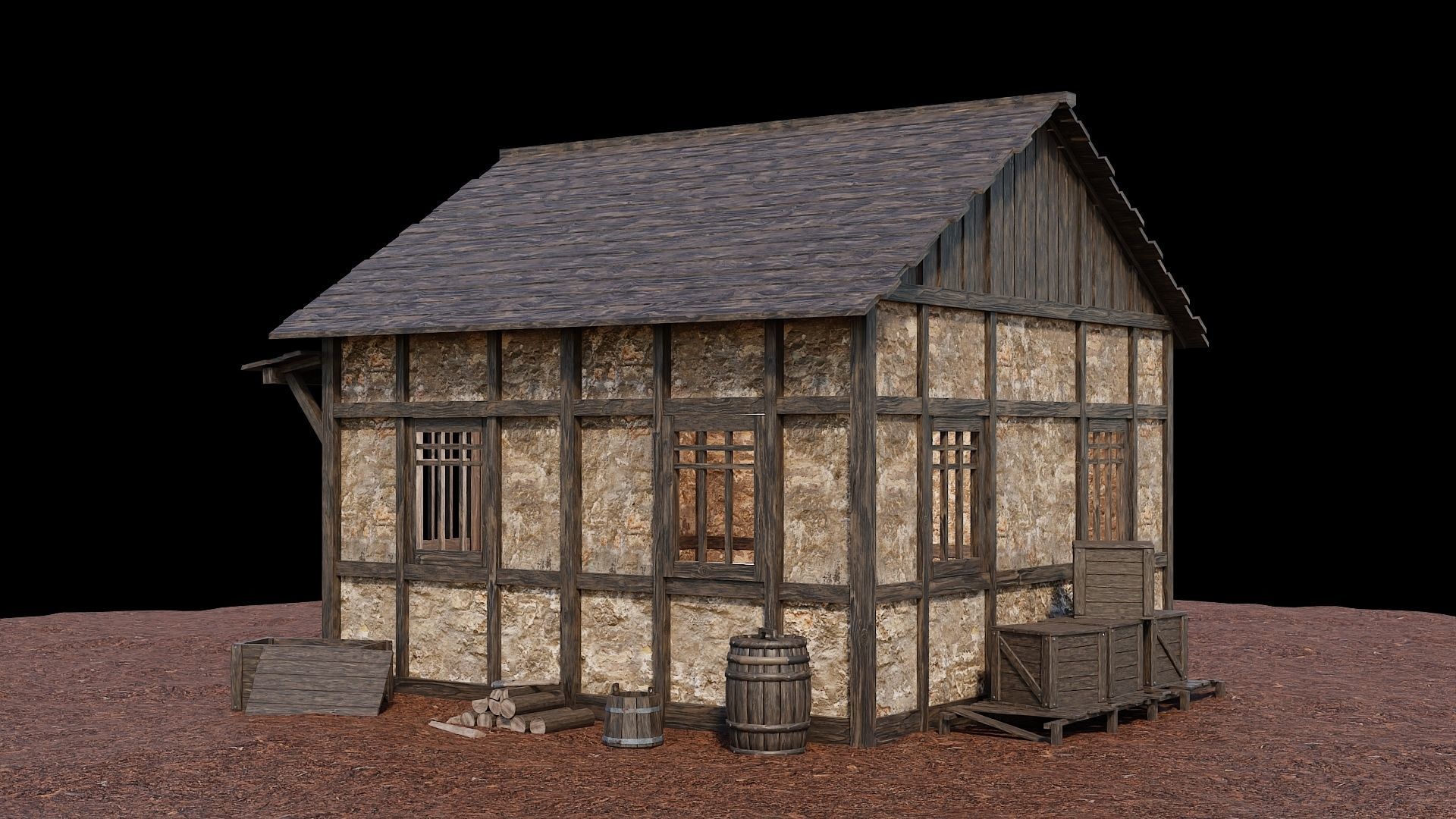 Medieval Village Collection 01 - 4K Textures Game Ready Low-poly 3D model_30