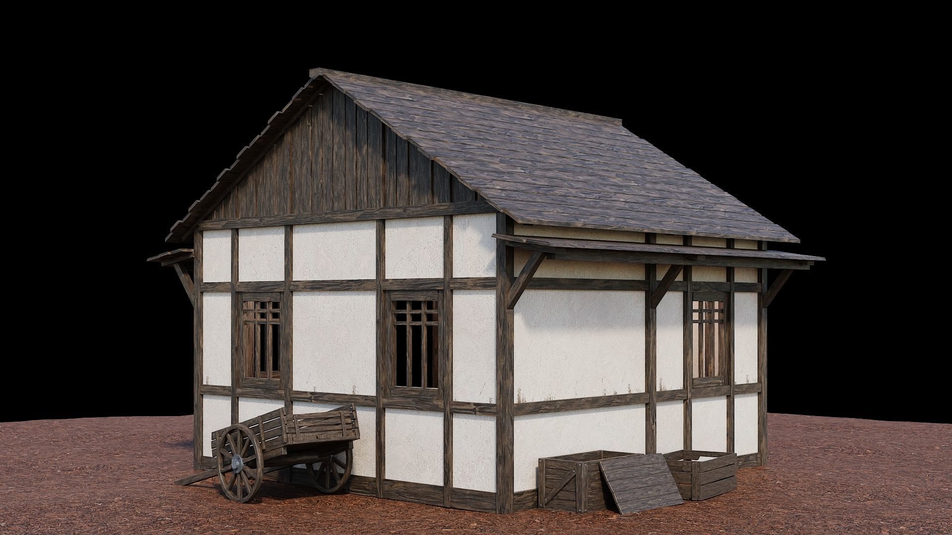 Medieval Village Collection 01 - 4K Textures Game Ready Low-poly 3D model_59