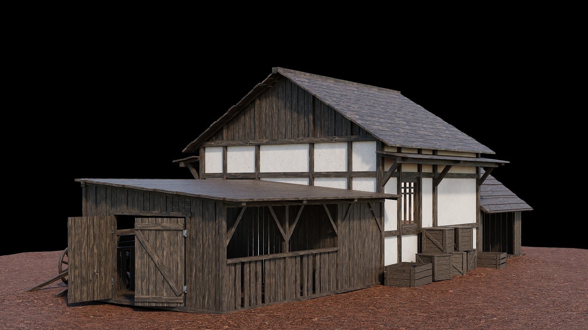 Medieval Village Collection 01 - 4K Textures Game Ready Low-poly 3D model_53