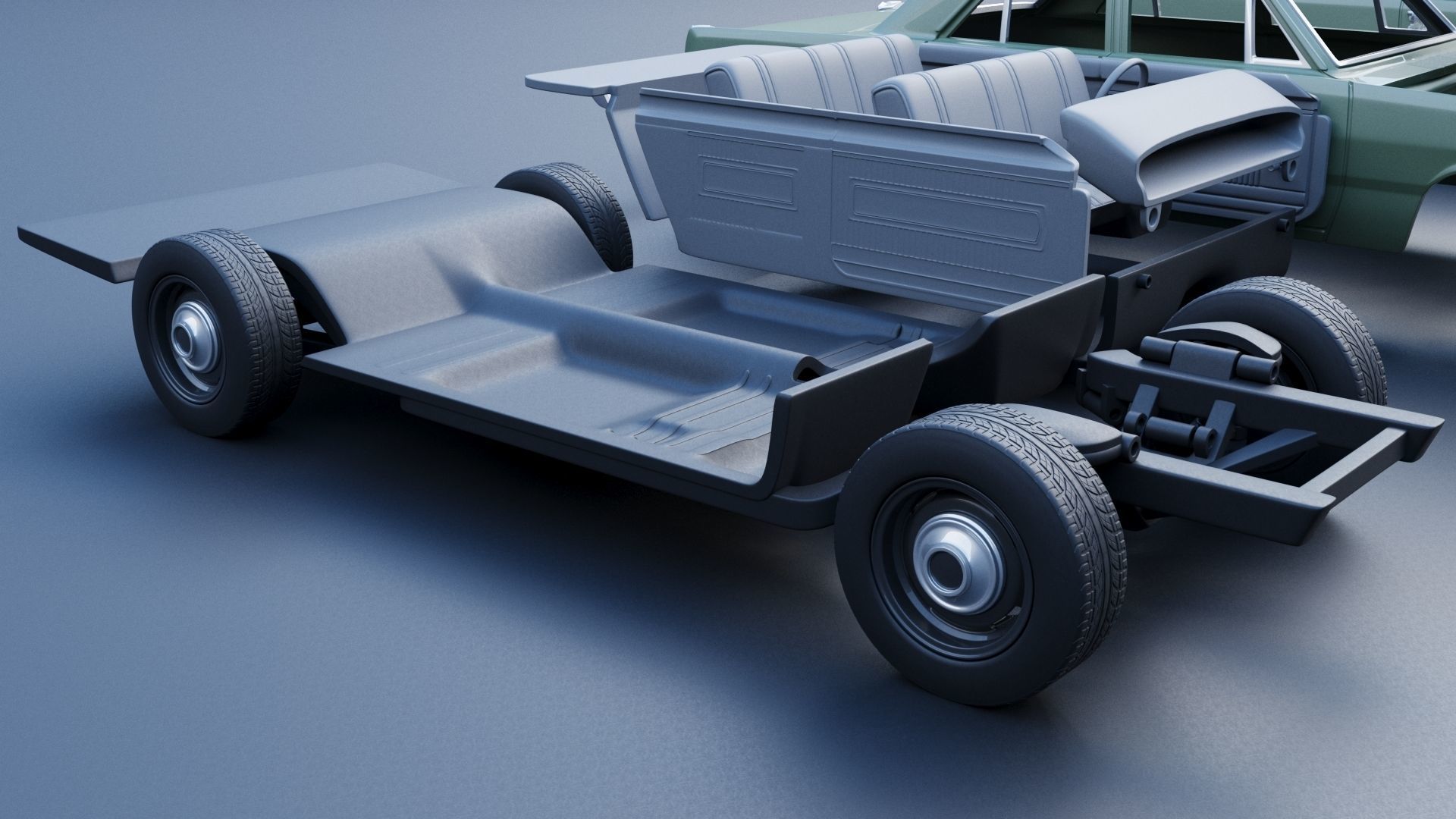 Plymouth Valiant 100 4 Door 1968 3D print model_19