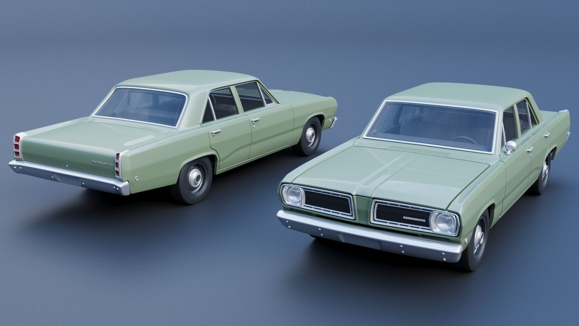 Plymouth Valiant 100 4 Door 1968 3D print model_1
