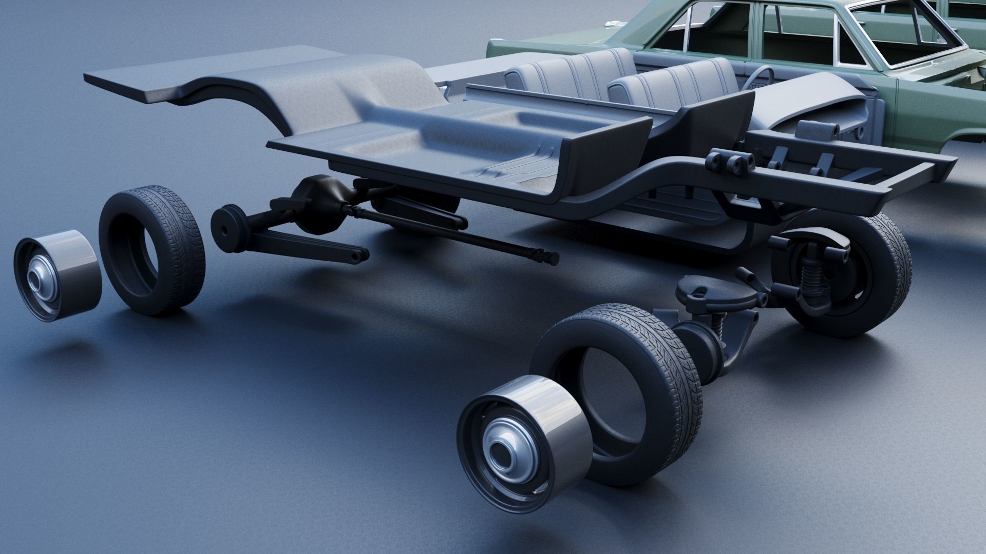 Plymouth Valiant 100 4 Door 1968 3D print model_20