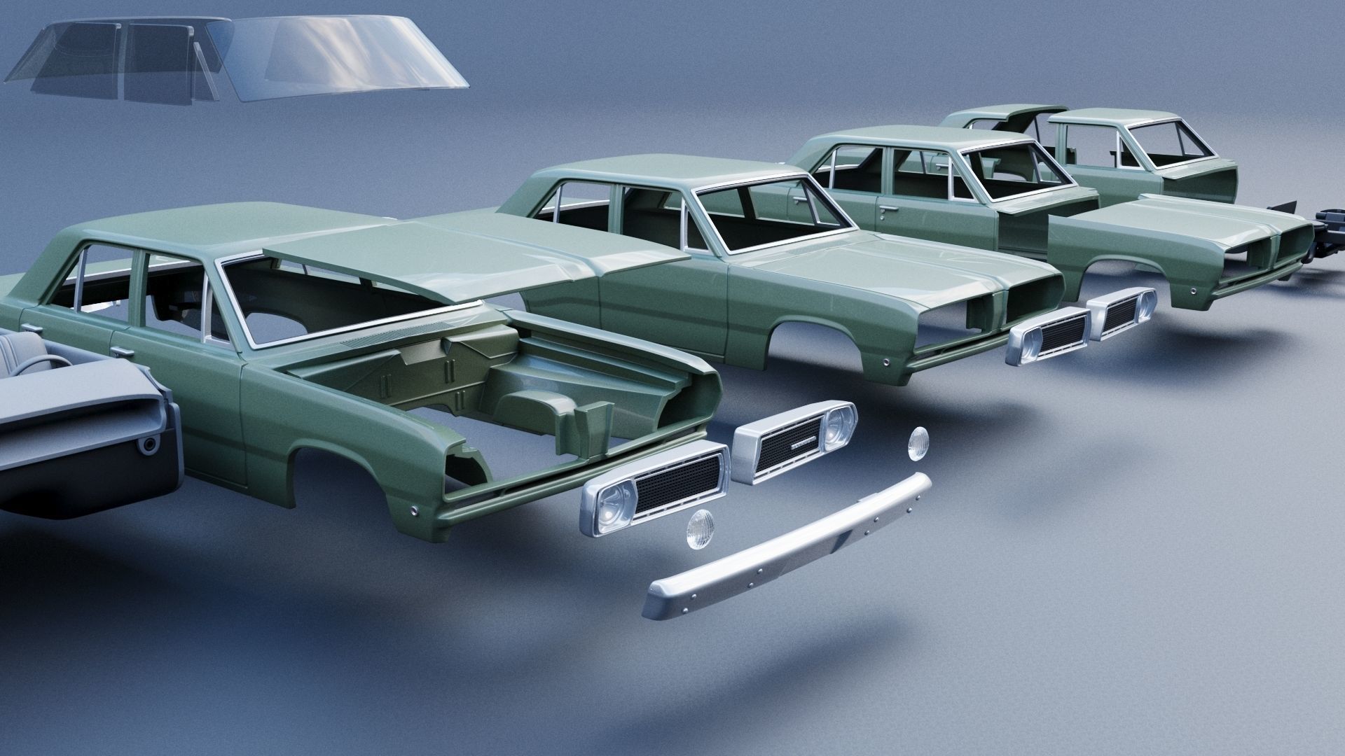 Plymouth Valiant 100 4 Door 1968 3D print model_15