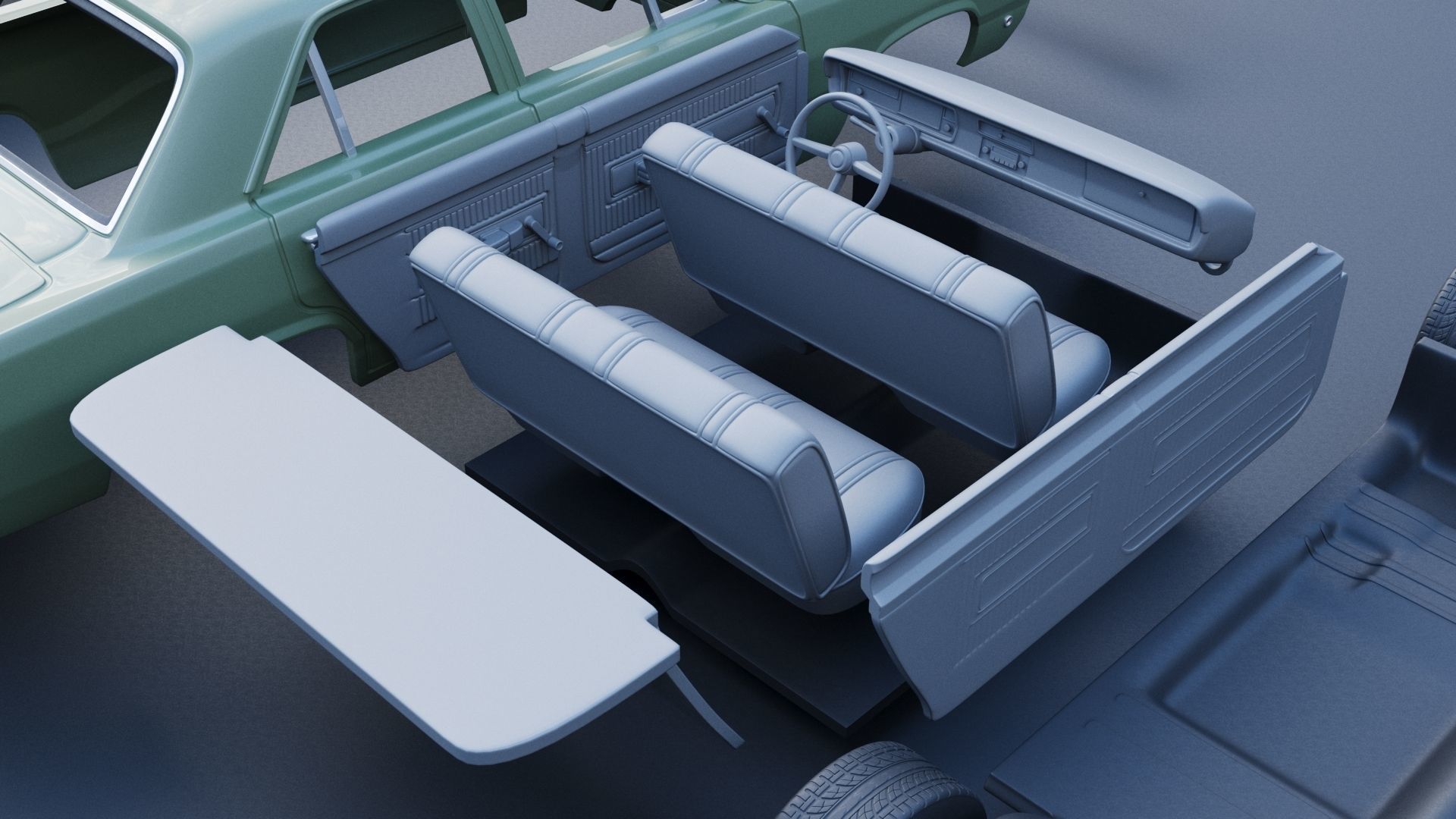 Plymouth Valiant 100 4 Door 1968 3D print model_18