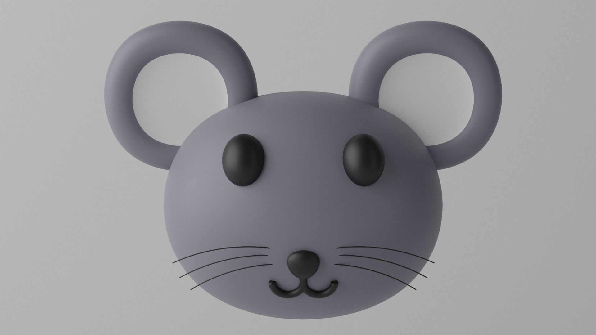 Cartoon Mouse Rat Head 1 3D model_6