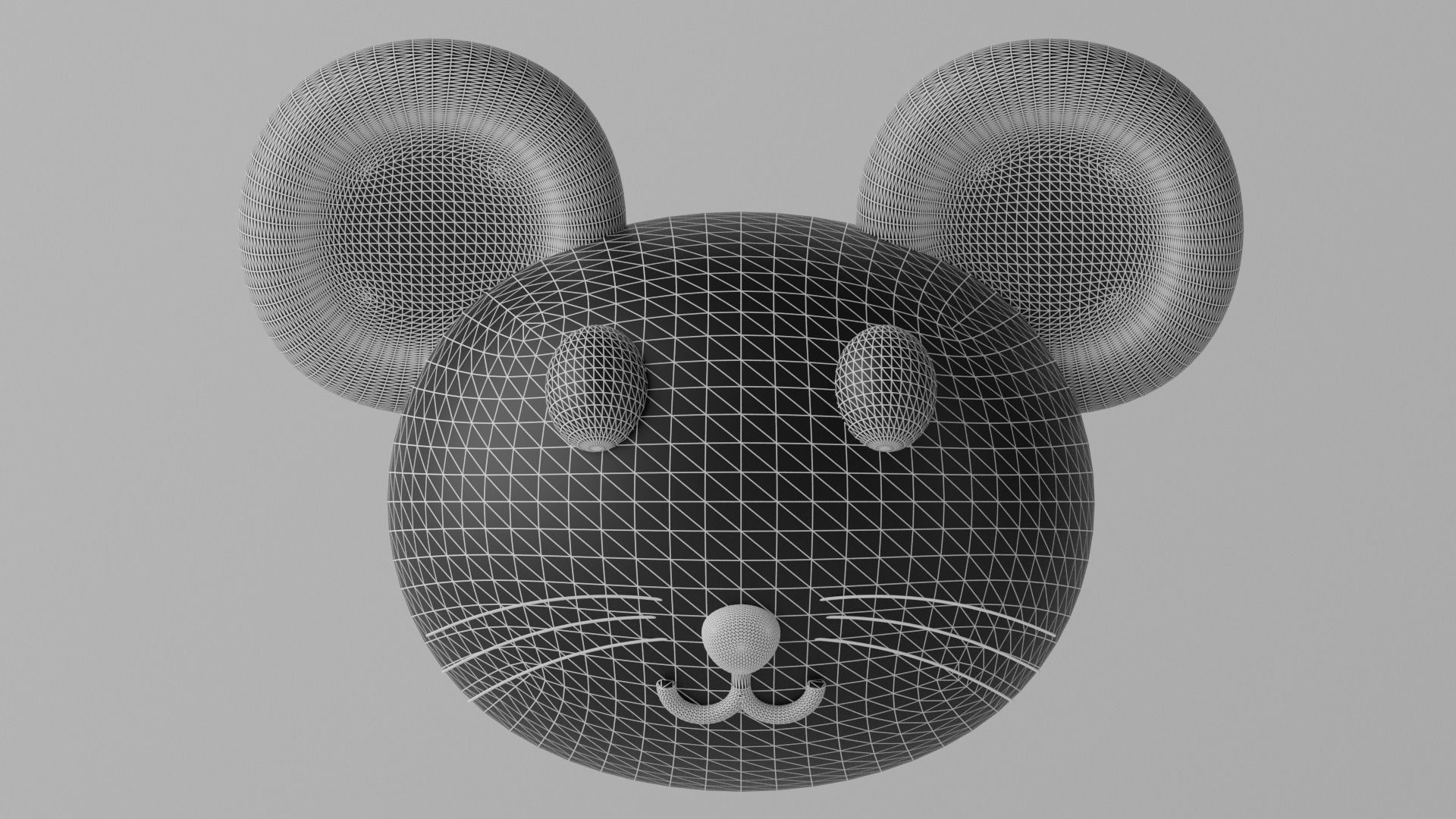 Cartoon Mouse Rat Head 1 3D model_12