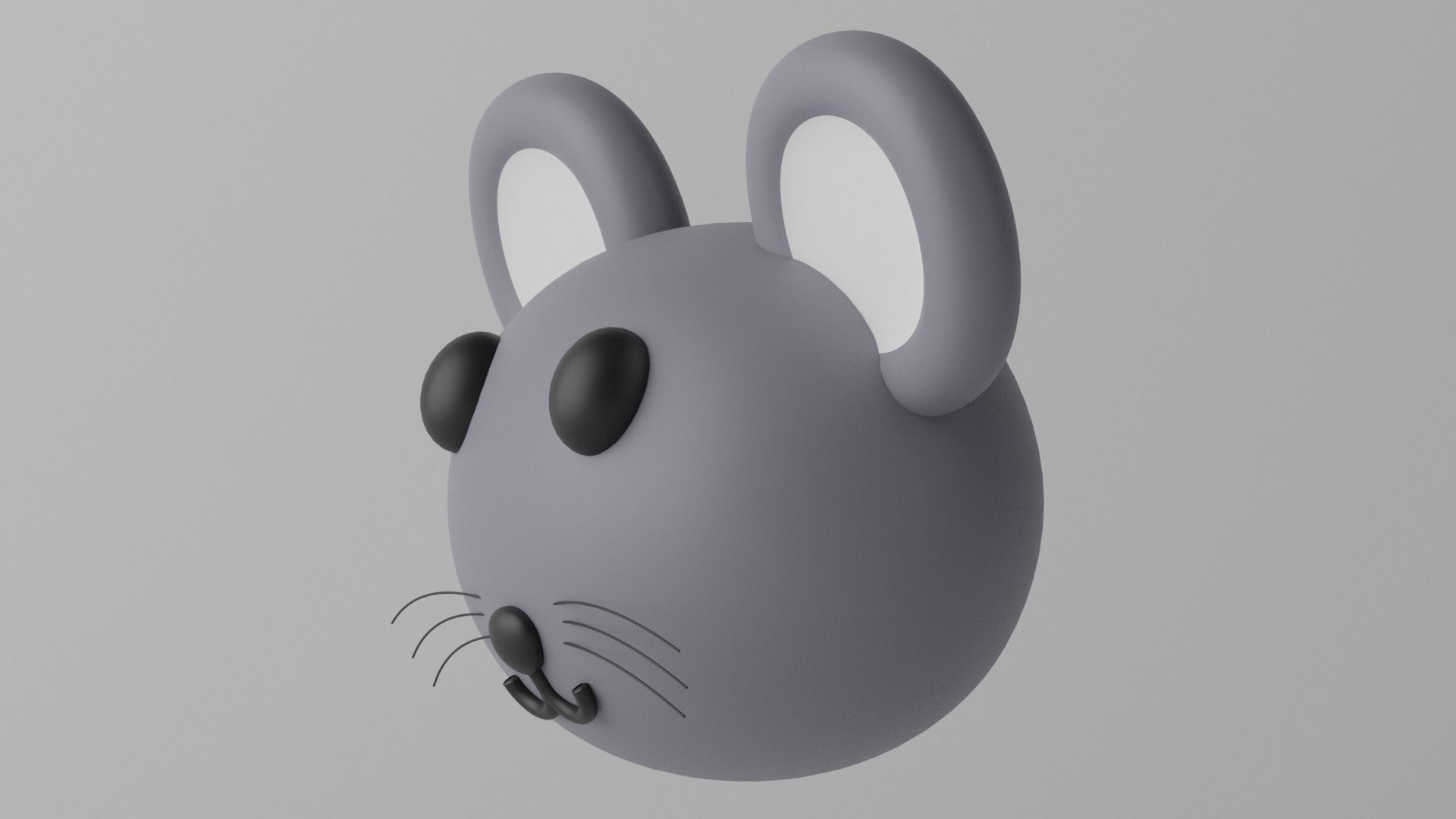 Cartoon Mouse Rat Head 1 3D model_8