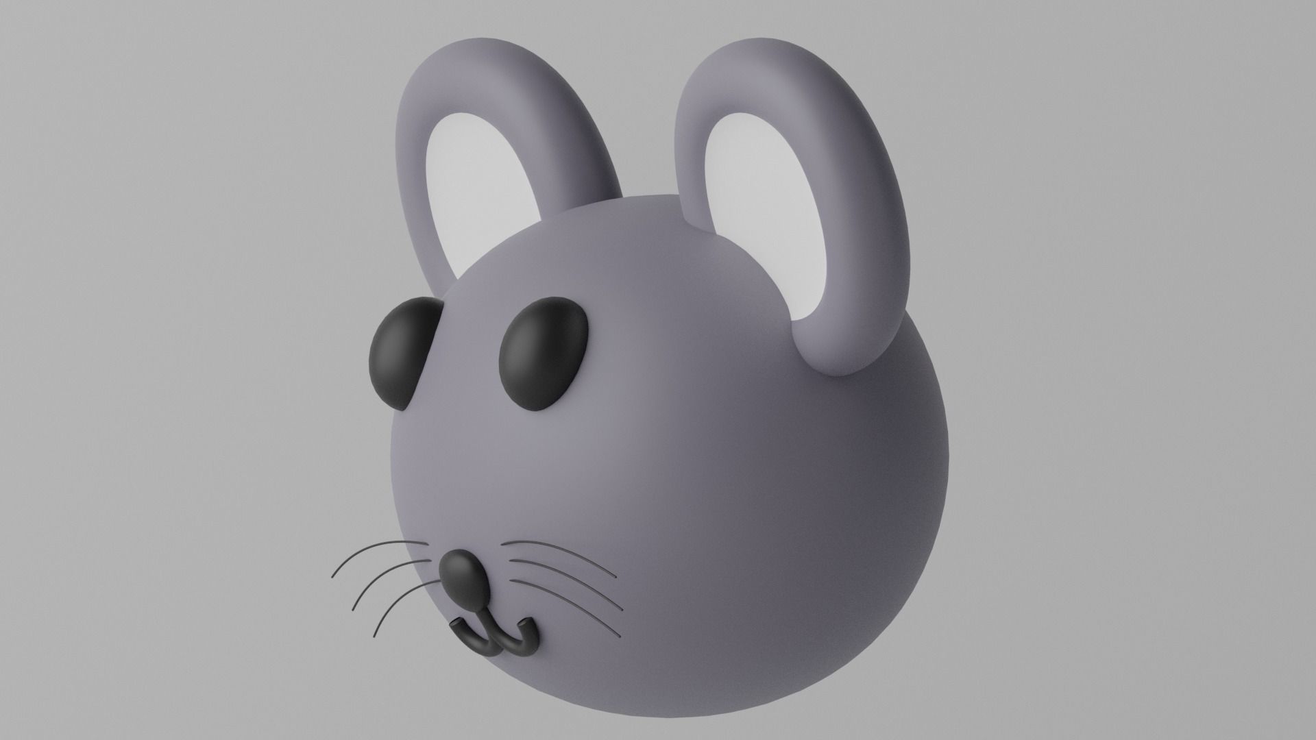 Cartoon Mouse Rat Head 1 3D model_2