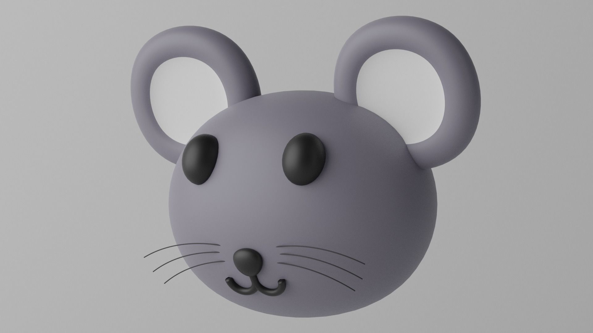 Cartoon Mouse Rat Head 1 3D model_7