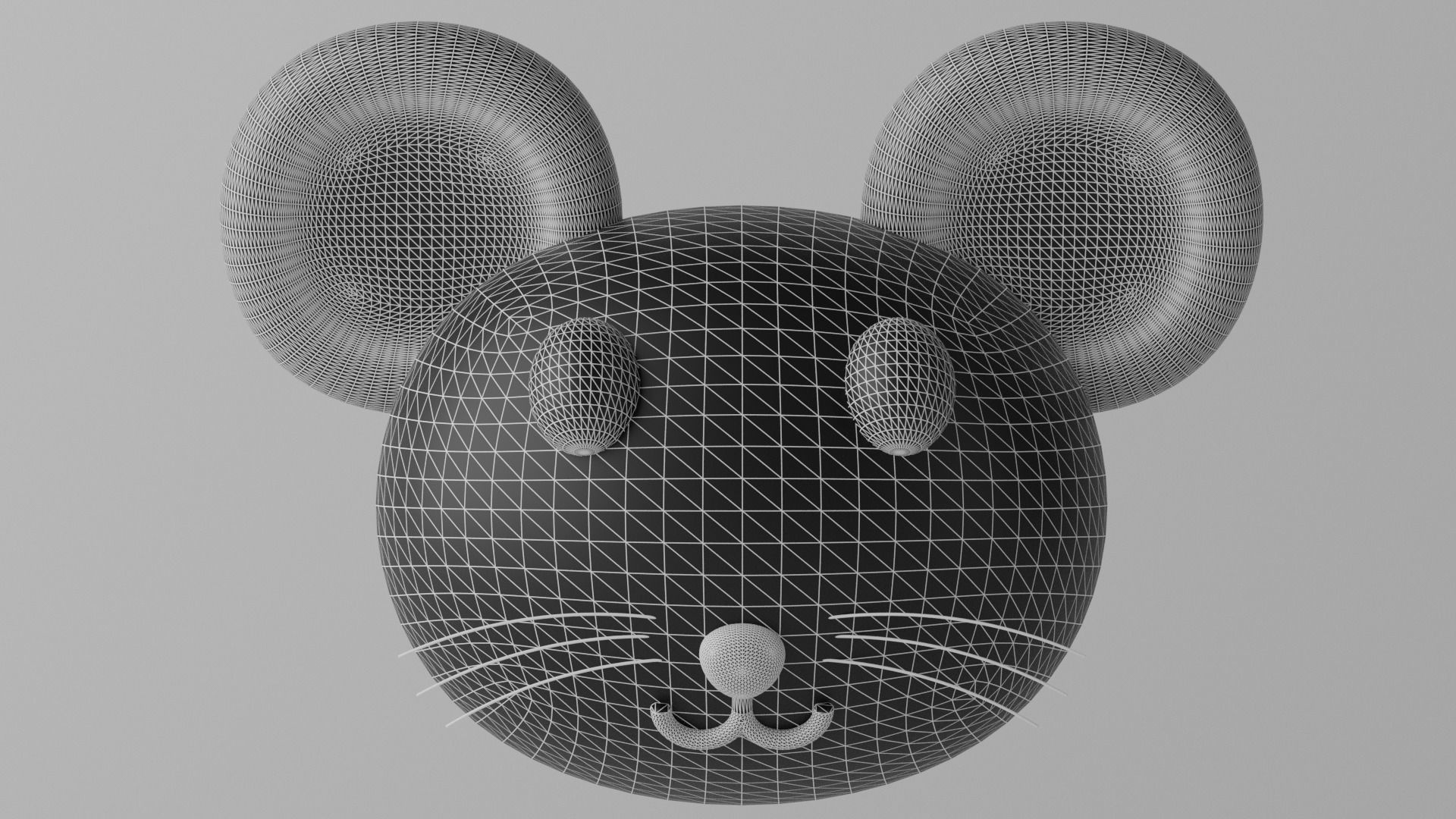 Cartoon Mouse Rat Head 1 3D model_13
