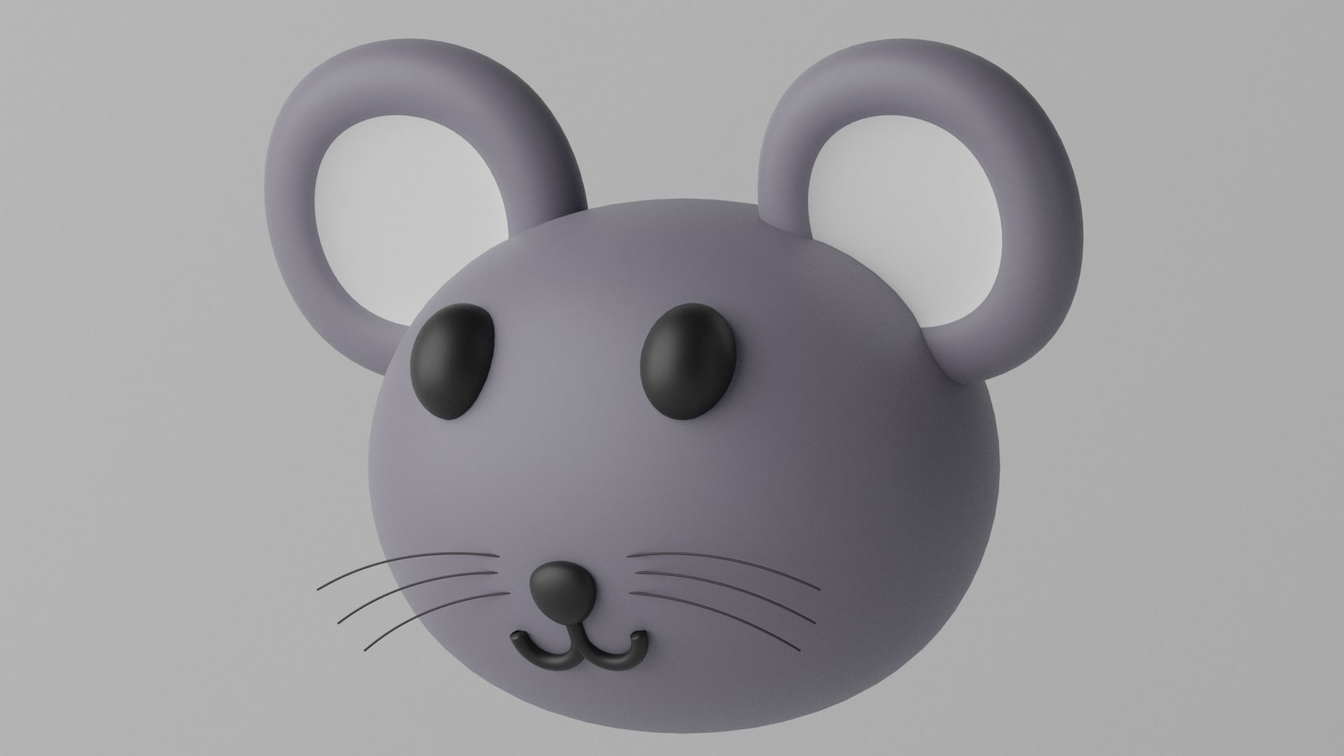 Cartoon Mouse Rat Head 1 3D model_1