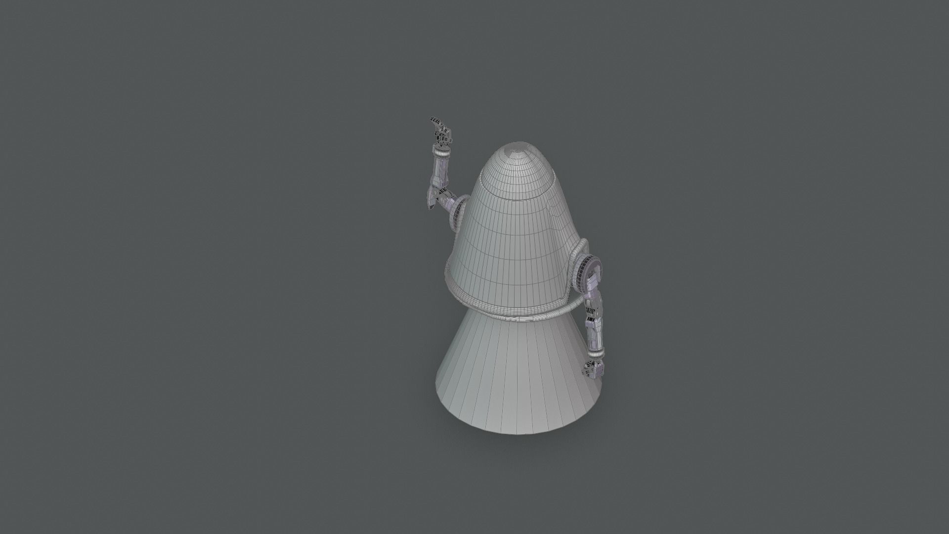 Assistant Robot Low-poly 3D model_5