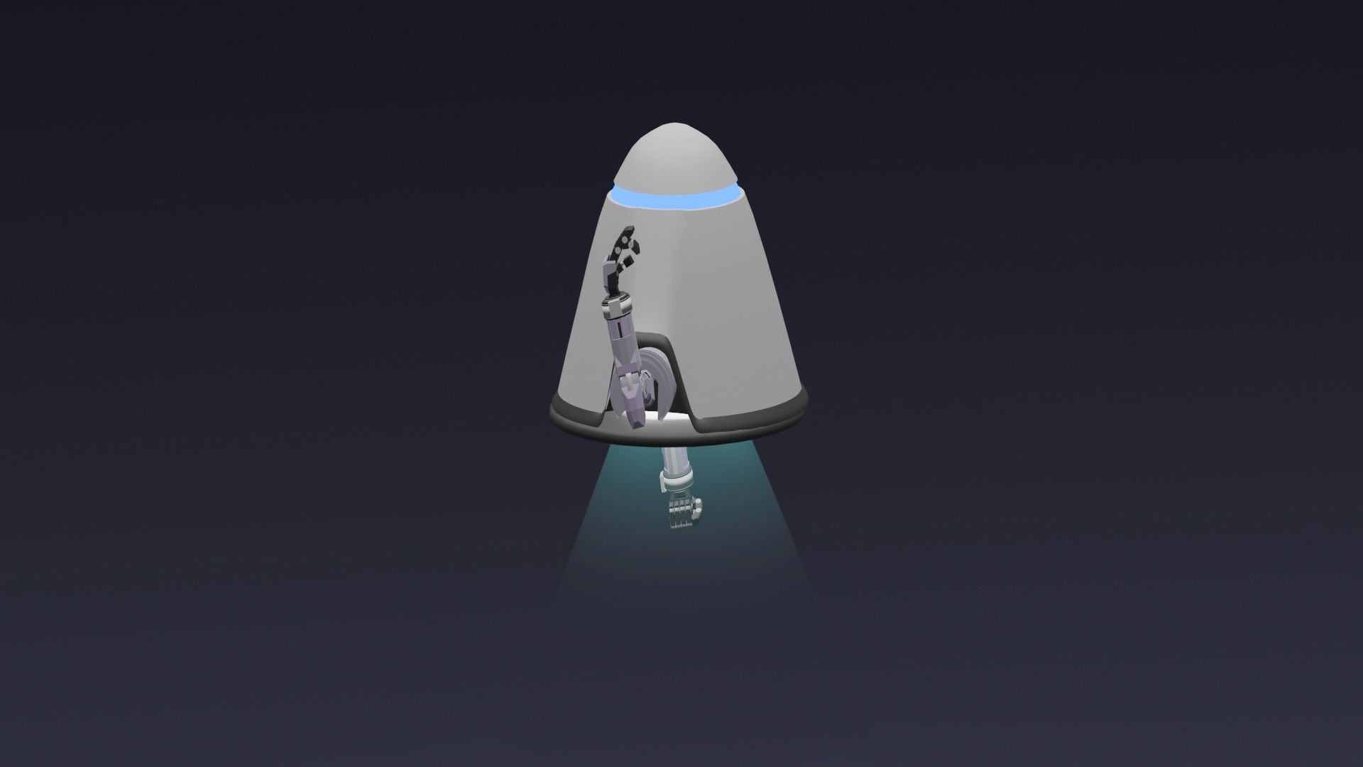 Assistant Robot Low-poly 3D model_3