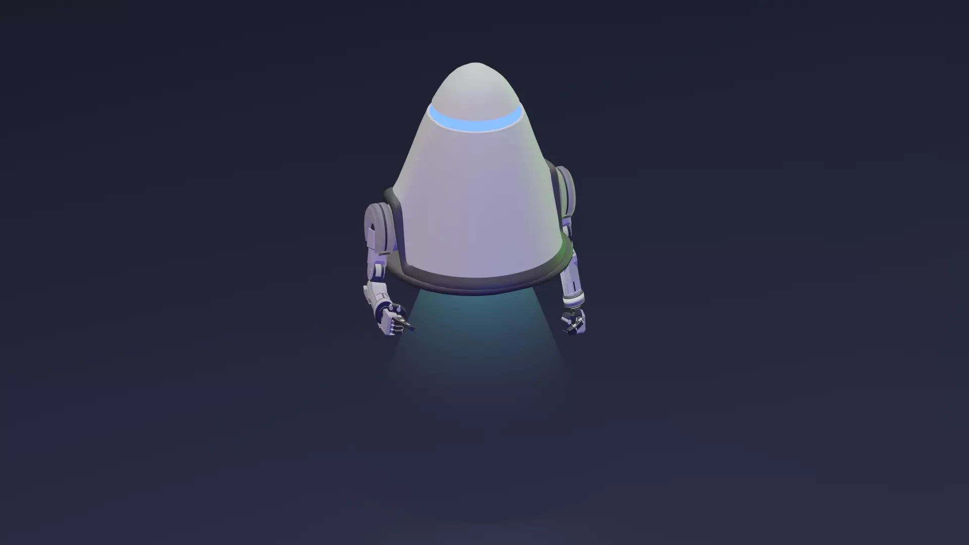 Assistant Robot Low-poly 3D model_0