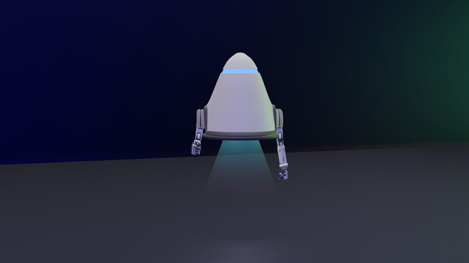 Assistant Robot Low-poly 3D model_1
