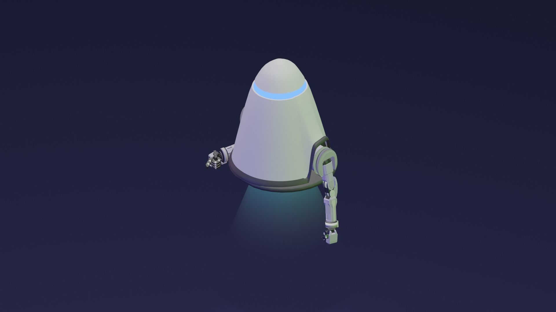 Assistant Robot Low-poly 3D model_2