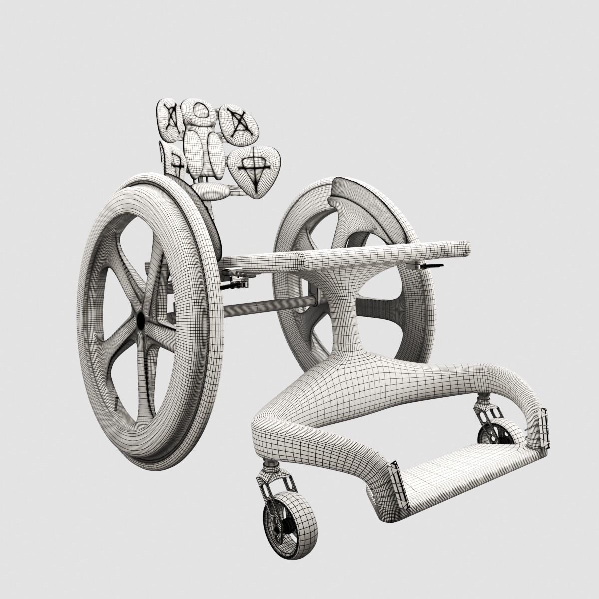 Carbon Black II Wheelchair 3D model_11