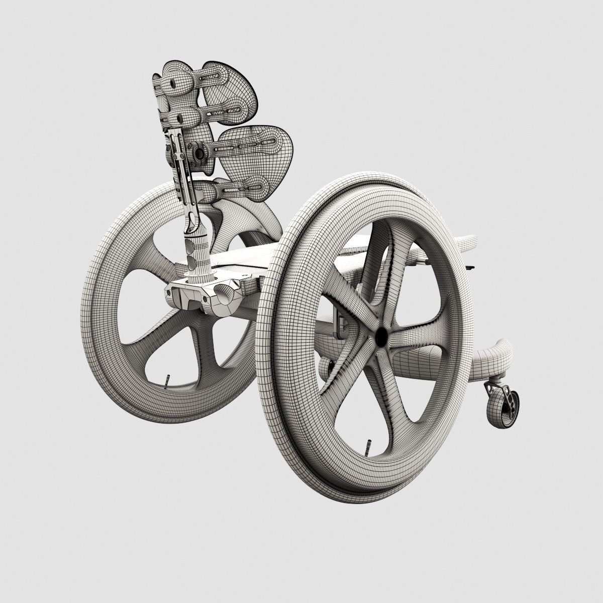 Carbon Black II Wheelchair 3D model_12