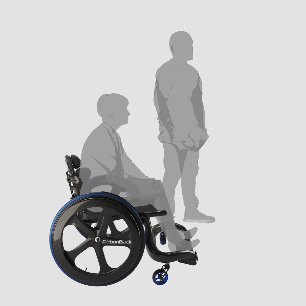 Carbon Black II Wheelchair 3D model_6